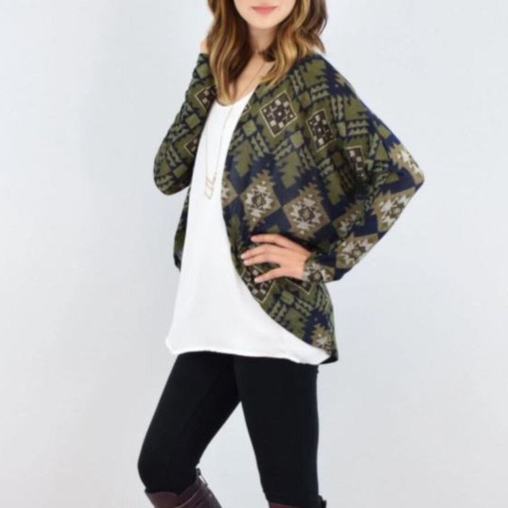 Eloges Geometric Aztec Bolero Cardigan